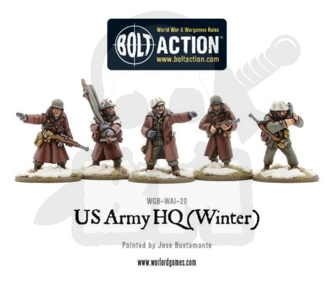 US Army (Winter) Infantry - amerykańska piechota - HQ - 5 żołnierzy