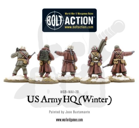 US Army (Winter) Infantry - amerykańska piechota - HQ - 5 żołnierzy