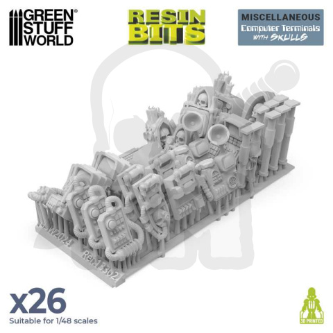 3D printed set - Computer Terminals with Skulls - terminale 26 szt.