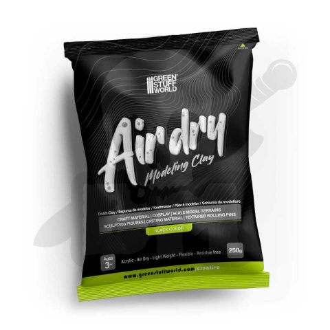 Air Dry Foam Clay 250gr. - Black - czarna glinka