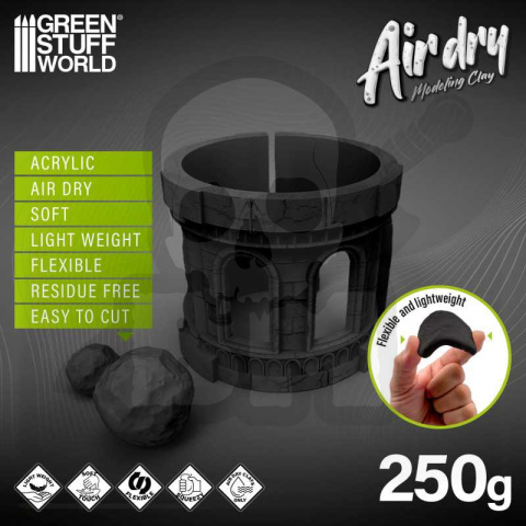 Air Dry Foam Clay 250gr. - Black - czarna glinka