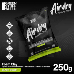 Air Dry Foam Clay 250gr. - Black - czarna glinka