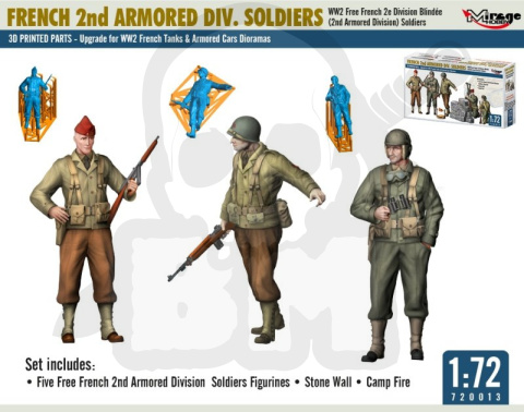 1:72 WW2 Free French 2e Division Blindée (2nd Armored Division) Soldiers