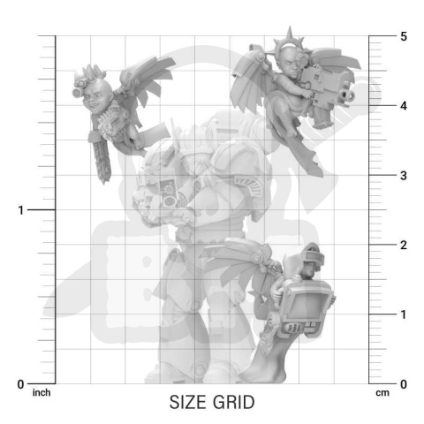 3D printed set - Cherubs 40k - Cyber Cherubs Servitors - 4 szt.
