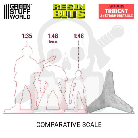 3D printed set - Trident Anti Tank Obstacle - 3 szt.