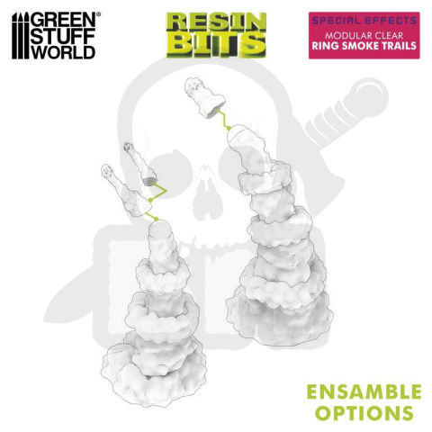 3D printed set Modular Clear Ring Smoke Trails for Jump Packs - 2 szt.