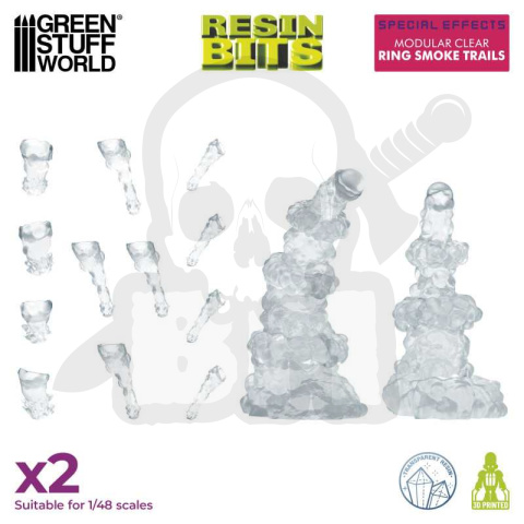 3D printed set Modular Clear Ring Smoke Trails for Jump Packs - 2 szt.