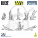 3D printed set Damaged Industrial Metal Beams - metalowe belki 8 szt.