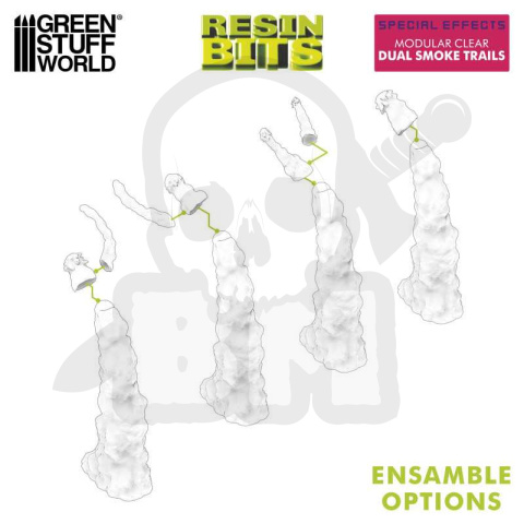 3D printed set Modular Clear Dual Smoke Trails for Jump Packs - 4 szt.