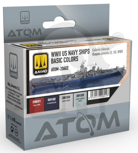 Ammo Mig 20602 ATOM WWII US Navy Ships Basic Colors Set zestaw farb 4x20ml