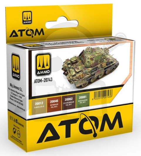 Ammo Mig 20743 ATOM 1944-45 German Standard Colors Set zestaw farb 4x20ml