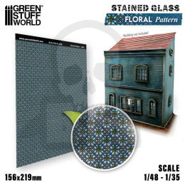 Floral Pattern Stained Glass - witraże 156x219mm