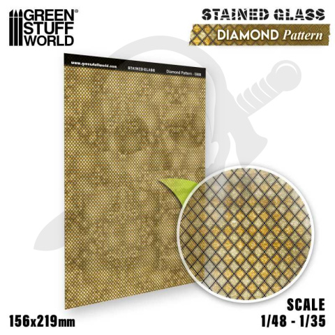 Diamond Pattern Stained Glass - witraże 156x219mm