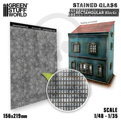 Rectangular Blocks Stained Glass - witraże 156x219mm
