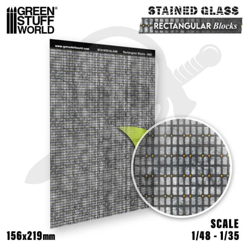 Rectangular Blocks Stained Glass - witraże 156x219mm