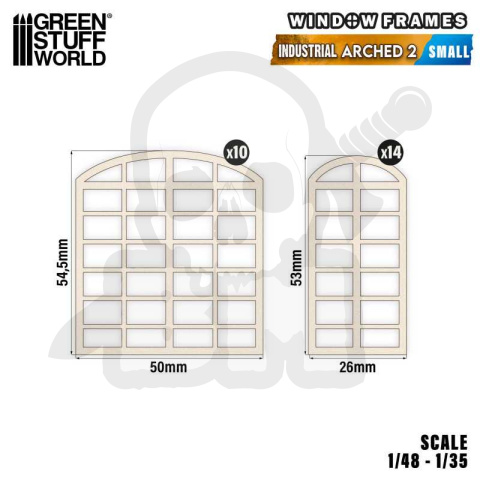 Industrial Arched Miniature Windows Small v.2 małe okna przemysłowe łukowe
