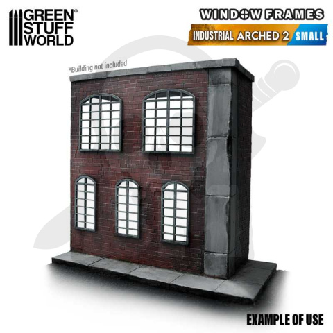 Industrial Arched Miniature Windows Small v.2 małe okna przemysłowe łukowe