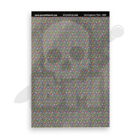 Herringbone Tiles Stained Glass - witraże 156x219mm