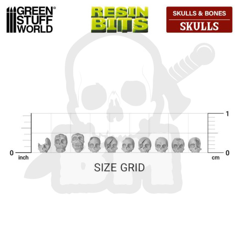 3D printed set - Resin Skulls - czaszki 85 szt.