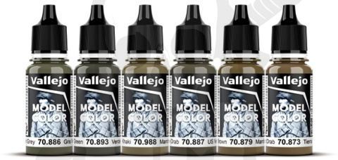 Vallejo 70203 Zestaw Model Color 6 farb - WWII American Armour & Infantry