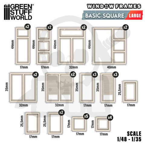 Basic Square Miniature Windows - Large - duże okna kwadratowe