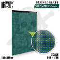 Geometric Pattern Stained Glass - witraże 156x219mm