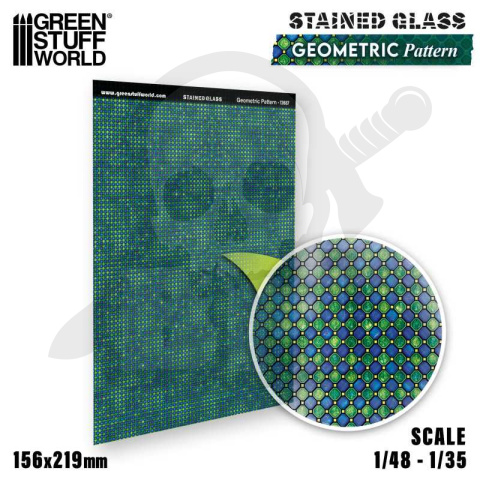 Geometric Pattern Stained Glass - witraże 156x219mm