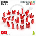 3D Printed Red Crystals Large - Czerwone kryształy z żywicy duże 20szt.