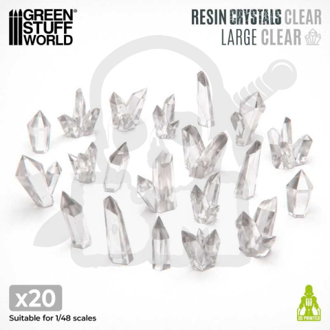 3D Printed Clear Crystals Large Przezroczyste kryształy żywica duże 20szt.
