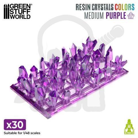 Purple Crystals Medium Fioletowe kryształy z żywicy średnie 30 szt.