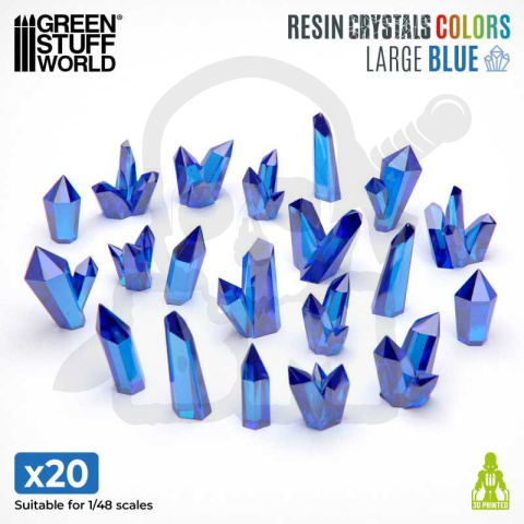3D Printed Blue Crystals Large - Niebieskie kryształy z żywicy duże 20szt.
