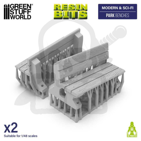 3D printed set Park benches Ławki parkowe 2 szt.