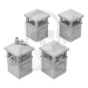 3D printed set Park Square Trash Cans Parkowe kwadratowe kosze na śmieci