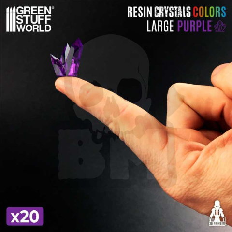 3D Printed Purple Crystals Large Fioletowe kryształy z żywicy duże 20szt.