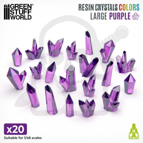 3D Printed Purple Crystals Large Fioletowe kryształy z żywicy duże 20szt.