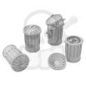3D printed set Trash Cans Kosze na śmieci 4 szt.
