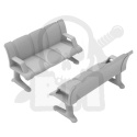 3D printed set Waiting Room Benches Ławki do poczekalni 2 szt.