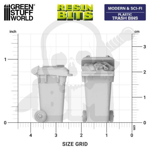 3D printed set Plastic Trash Bins - Plastikowe kosze na śmieci 4 szt.