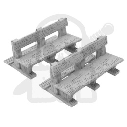3D printed set Church Benches Ławki kościelne 2 szt.