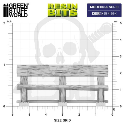 3D printed set Church Benches Ławki kościelne 2 szt.