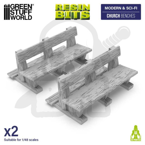 3D printed set Church Benches Ławki kościelne 2 szt.
