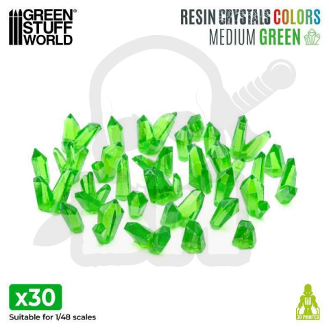 Green Resin Crystals Medium - zielone kryształki 30 szt.