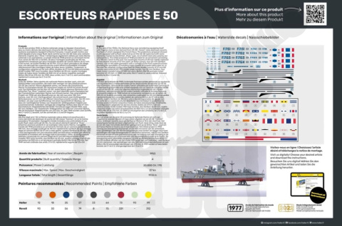 Heller 81093 Model fregaty Escorteurs Rapides E 50 1:400