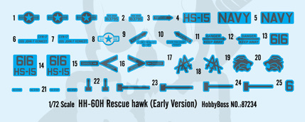 Hobby Boss 87234 Helikopter HH-60H Rescue hawk (Early Version) 1:72