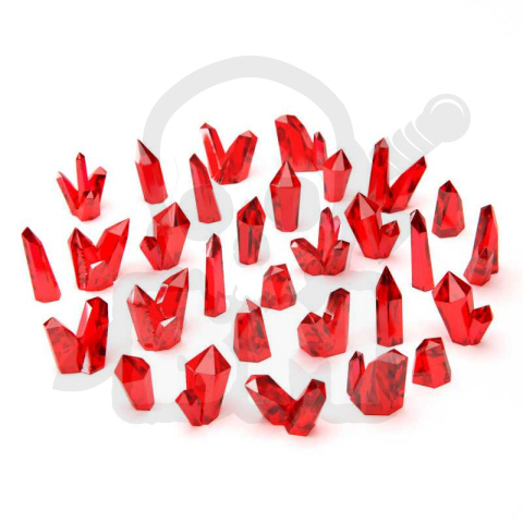 Red Resin Crystals Medium - czerwone kryształki 30 szt.