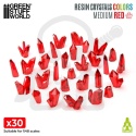 Red Resin Crystals Medium - czerwone kryształki 30 szt.