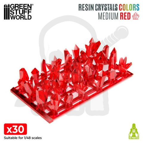 Red Resin Crystals Medium - czerwone kryształki 30 szt.