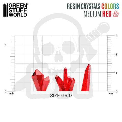 Red Resin Crystals Medium - czerwone kryształki 30 szt.