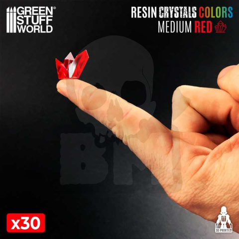 Red Resin Crystals Medium - czerwone kryształki 30 szt.