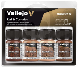 Vallejo 73194 Zestaw Pigmenty 4 kolory Rust & Corrosion